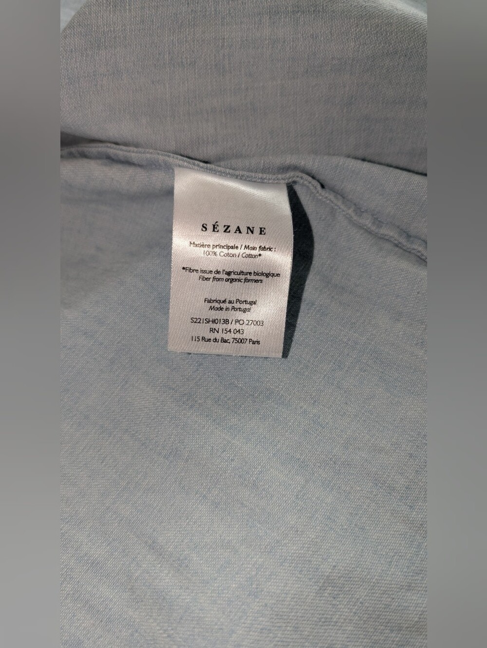 Sezane Max Shirt in Very Light Denim - Picture 8 of 13